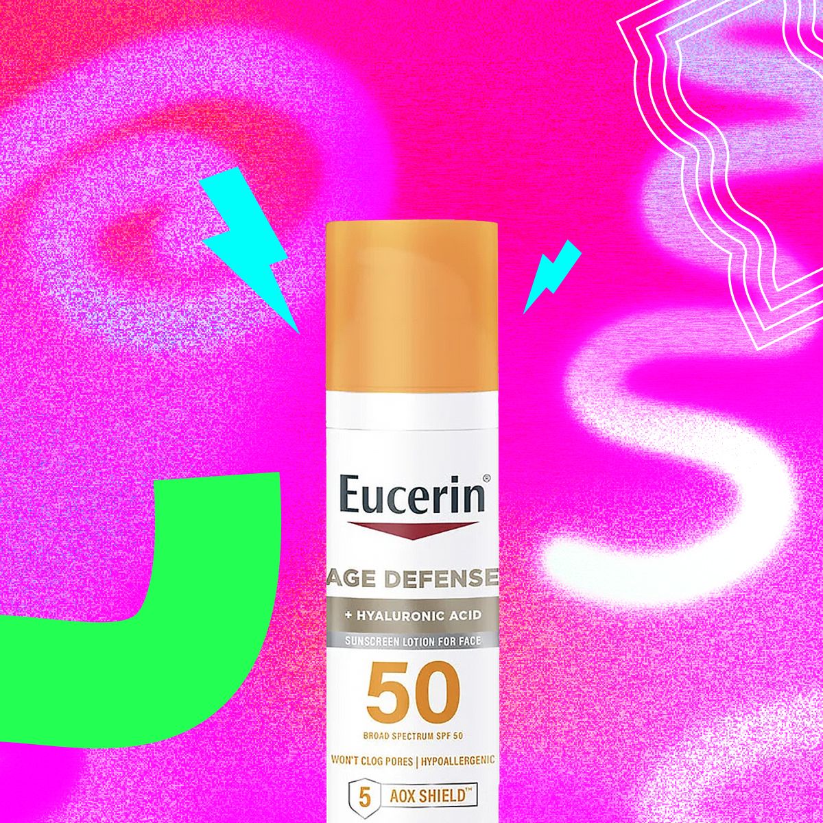 Eucerin Sun Age Defense SPF 50 Face Sunscreen Lotion with Hyaluronic Acid