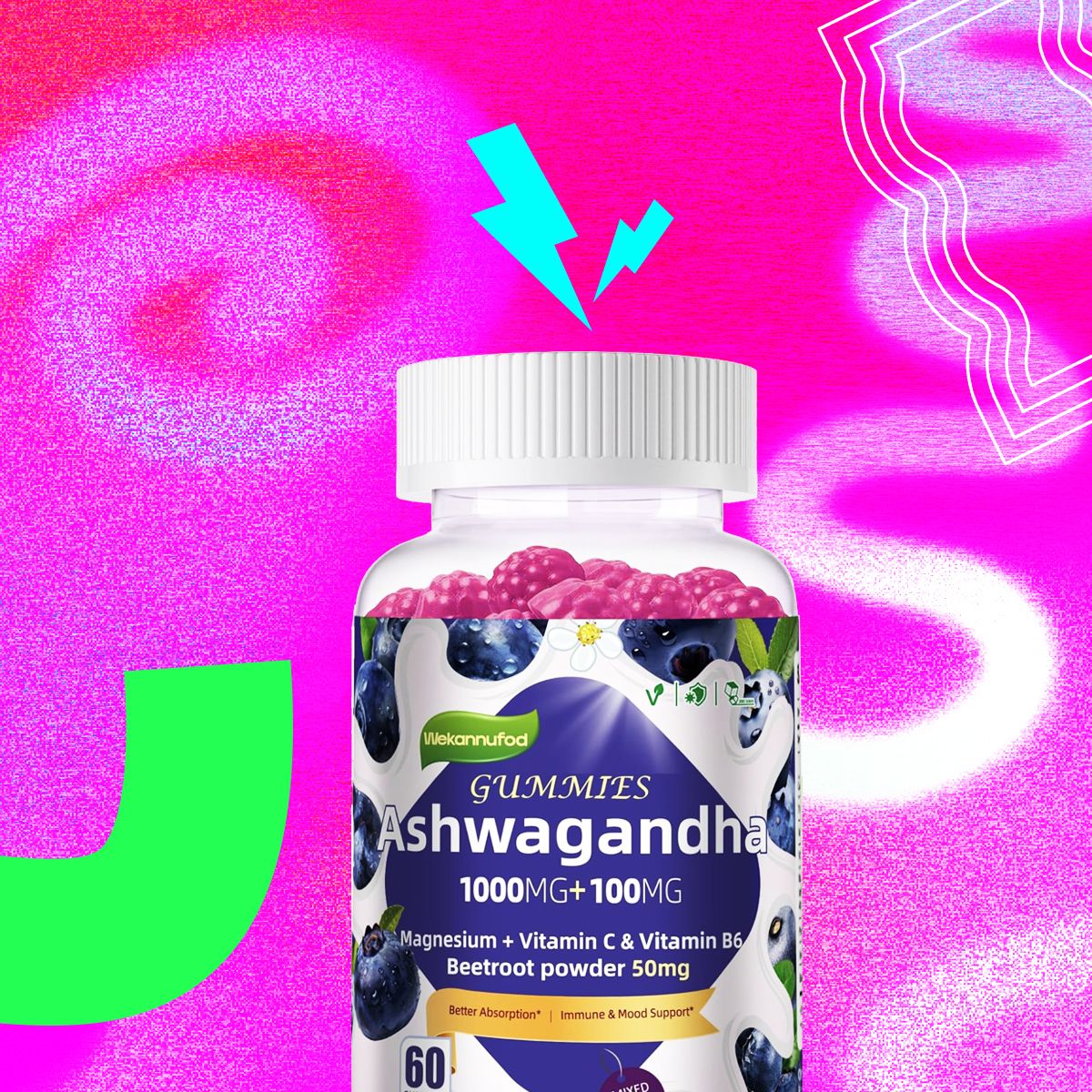 Wekannufod Ashwagandha Gummies 1000mg
