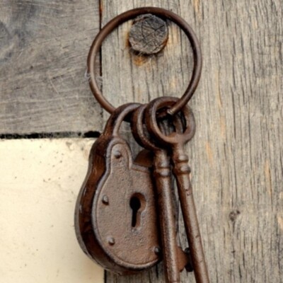 Hanging Decorative Keys &amp;amp; Lock - Cast Iron