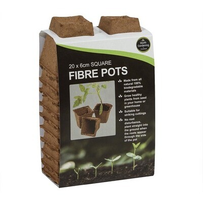 6cm Square Fibre Pots (20)