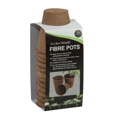8cm Round Fibre Pots (12)