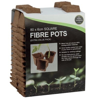 6cm Square Fibre Pots (80)