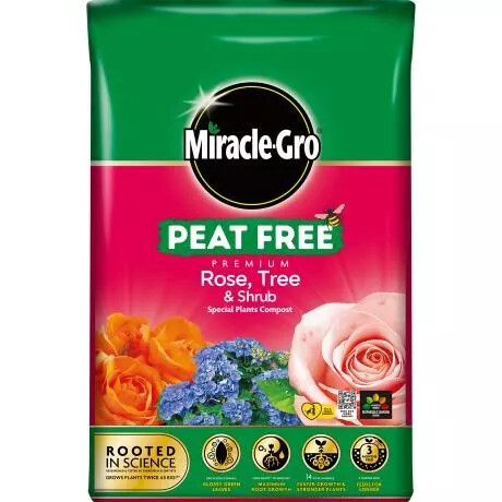 Miracle-Gro Peat Free Premium Rose, Tree & Shrub Compost 40L