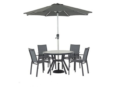Seville 4 Seater Dining Set with Textilene Chairs