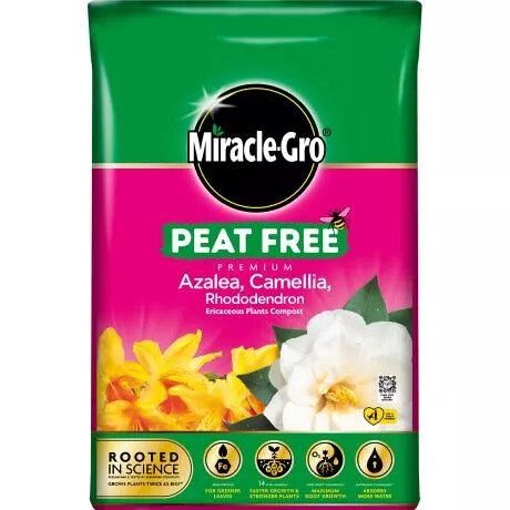 Miracle-Gro® Peat Free Premium Azalea, Camellia & Rhododendron Ericaceous Compost 40L