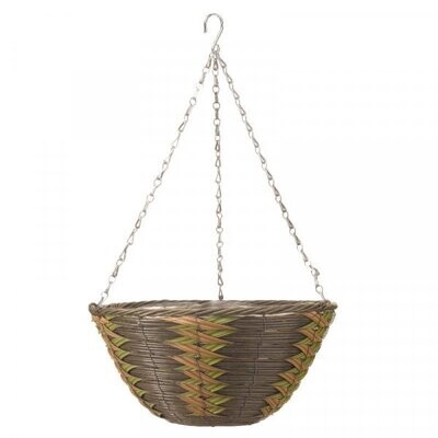 14in Faux Rattan Basket - Safari