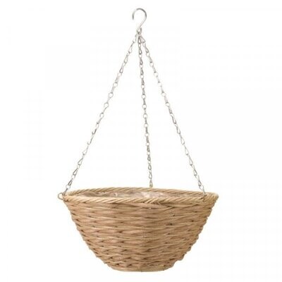14in Faux Rattan Basket - Mocha