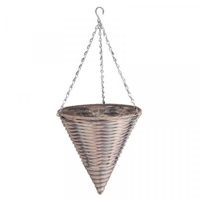 14in Oceana Faux Rattan Hanging Cone
