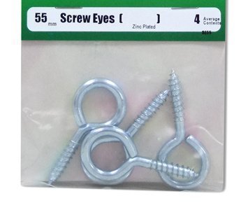 Pack of 4 Screw in Vine Eyes 55mm