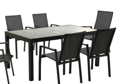Seville 6 Seater Dining Set with Textilene Chairs