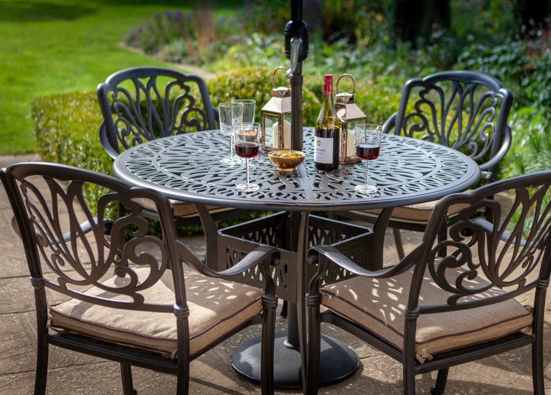Amalfi Bronze 4 Seat Round Dining Set