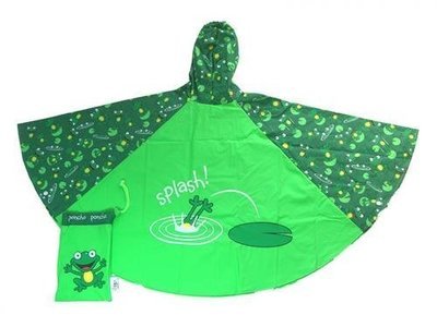 Frog styled kids rain poncho by Bugzz Kids Stuff
