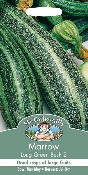 Marrow Long Green Bush 2 Seeds