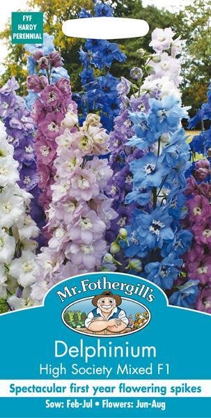 Delphinium High Society Mixed F1 Seeds