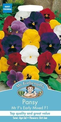 Pansy Mr F&#39;s Early Mixed F1 Seeds