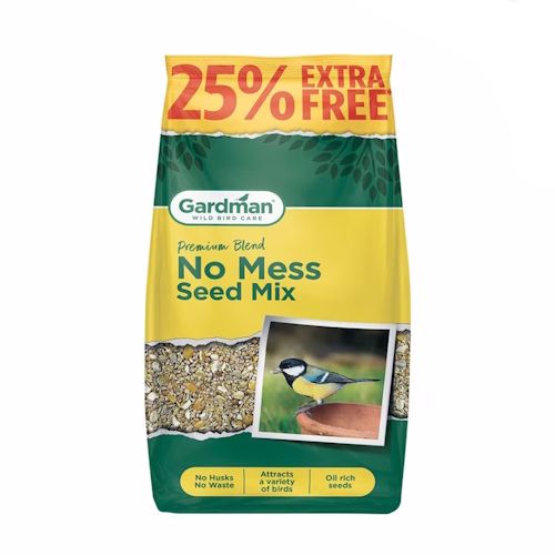 Gardman No Mess Seed Mix 1.6kg + 25% Extra Free