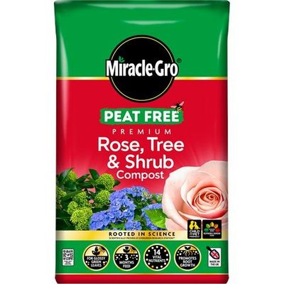 Miracle-Gro® Peat Free Premium Rose, Tree &amp; Shrub Compost - 40 litres