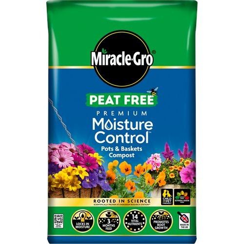 Miracle-Gro® Peat Free Premium Moisture Control™ Pots &amp; Baskets Compost - 40 litres