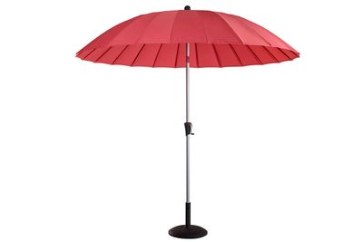 2.7m Shanghai Parasol -Silver/Red Coral