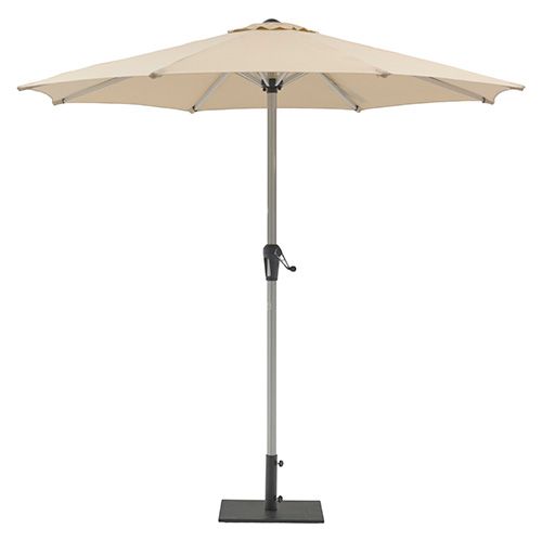 Brushed Aluminium Sand 2.5m Round Parasol with Crank Handle - Without Base