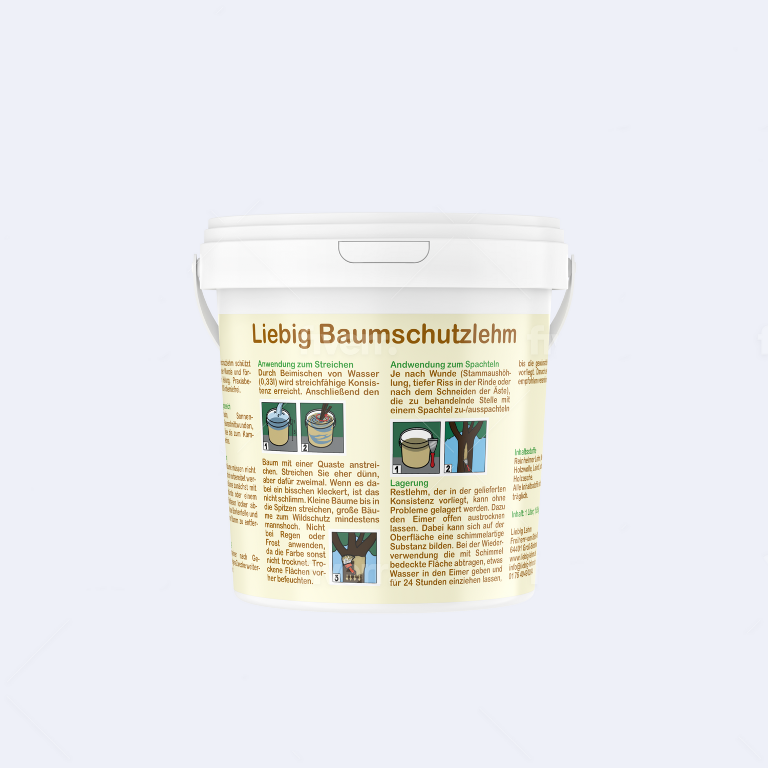 Baumschutzlehm trocken - 1 Liter (selbstständig anrühren)  // trocken länger lagerbar
