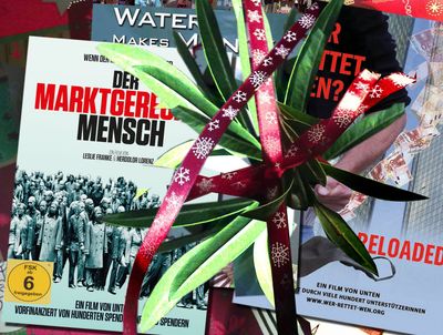 Weihnachtspaket 4: Eine DVD DER MARKTGERECHTE MENSCH, eine DVD WATER MAKES MONEY und eine DVD WER RETTET WEN RELOADED 3004_Weih_DVD-dt