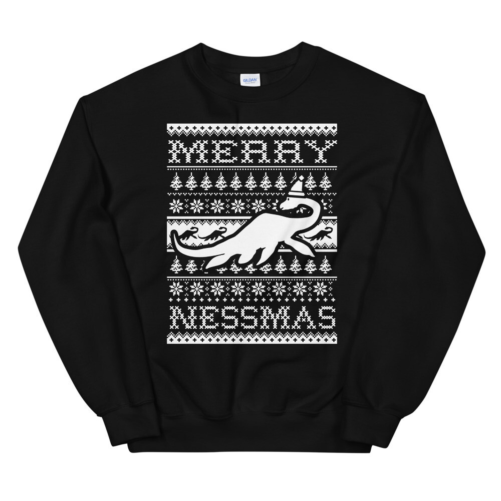 Merry Nessmas Holiday Sweater, Color: Black, Size: S