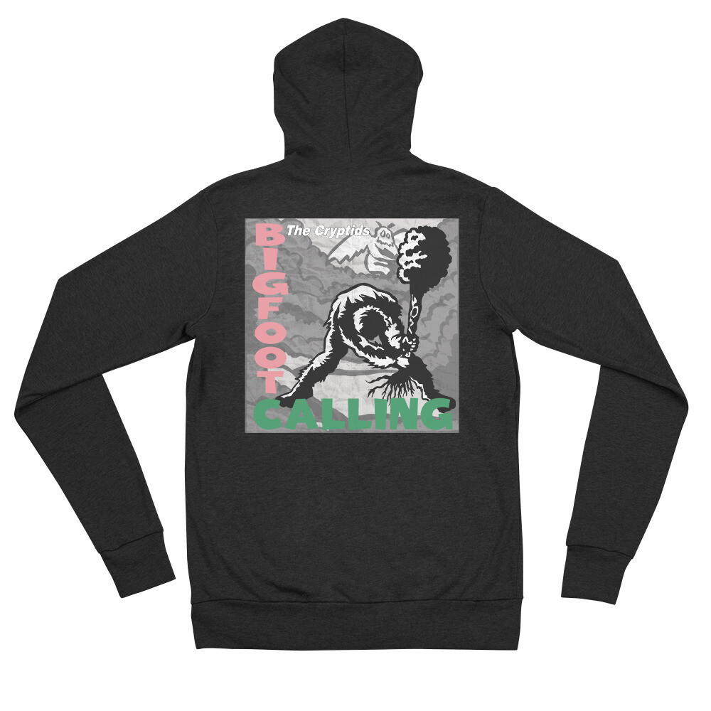 Bigfoot Calling Zip Hoodie, Color: Charcoal black Triblend, Size: XS