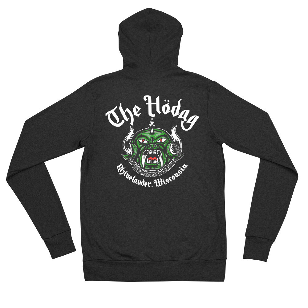 Hodaghead Zip Hoodie, Size: XS, Color: Charcoal black Triblend
