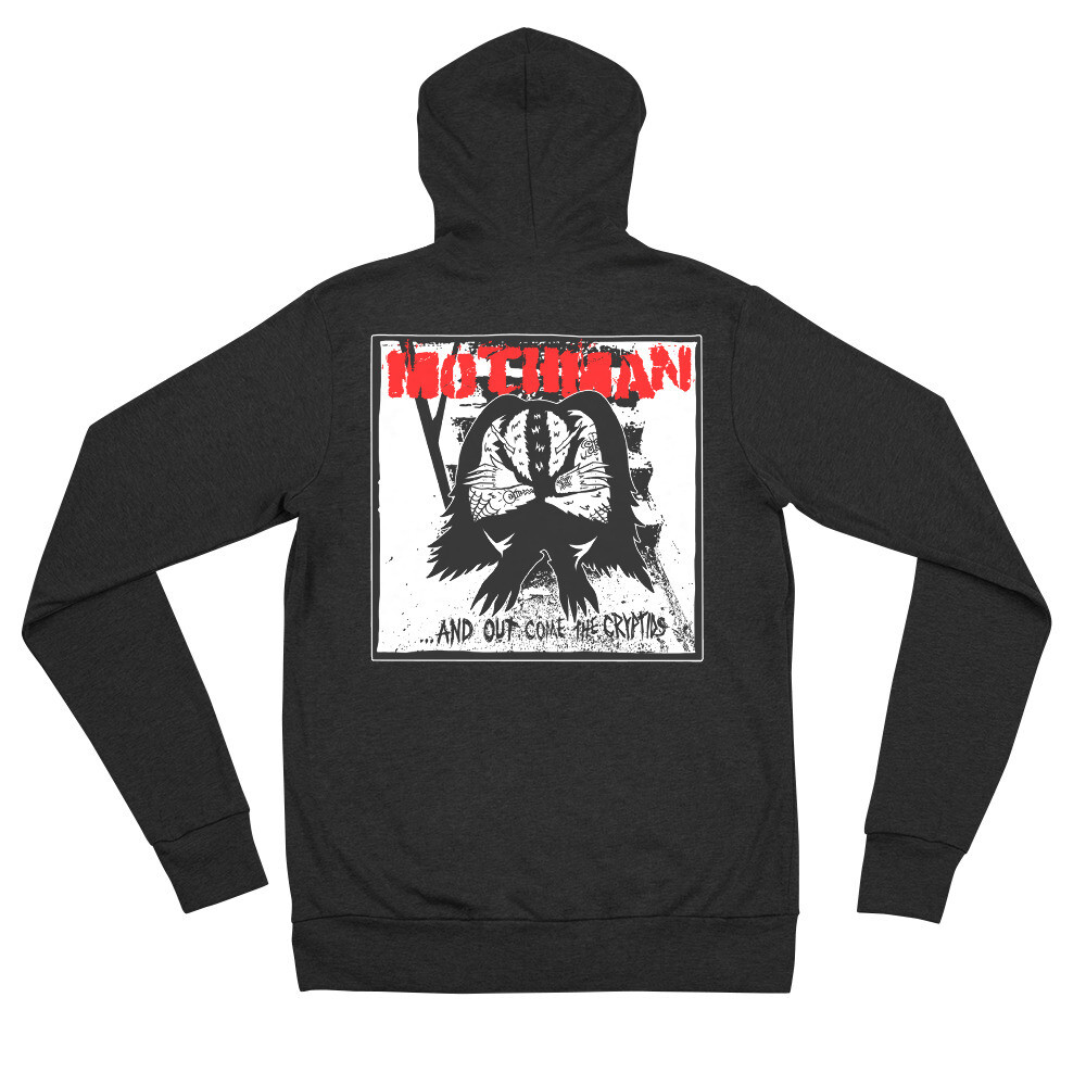 And Out Comes Mothman Hoodie, Color: Charcoal black Triblend, Size: XS