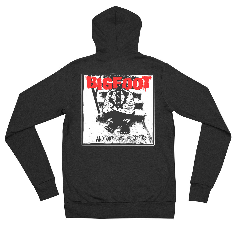 And Out Comes Bigfoot Hoodie, Color: Charcoal black Triblend, Size: XS