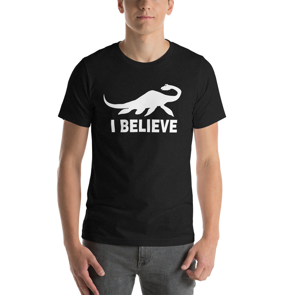 I Believe Nessie (Dark Shirts), Color: Black Heather, Size: XS