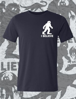 I Believe Bigfoot Left Chest (Dark Shirts)