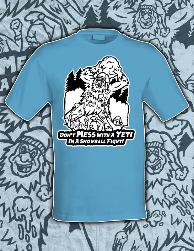 Yeti In A Snowball Fight