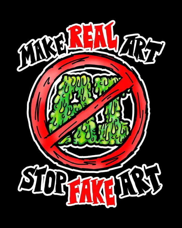 No AI Make Real Art Sticker