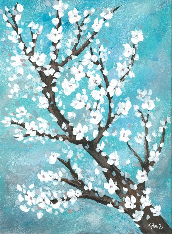 White blossom A4 print
