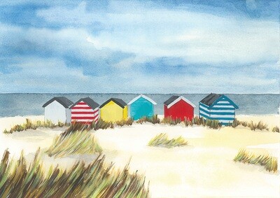 Beach Huts A3 print