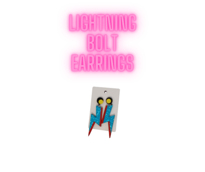 Blue Lightning Bolt Earrings FREE SHIPPING