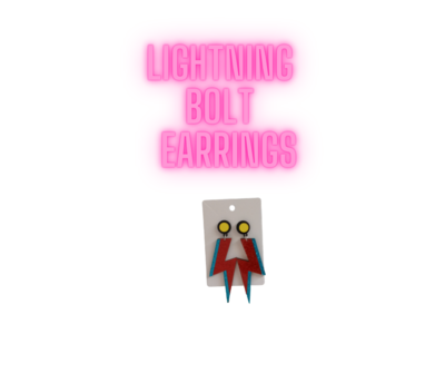 Red Lightning Bolt Earrings FREE SHIPPING