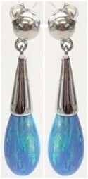Drop Blue earrings with opal resin