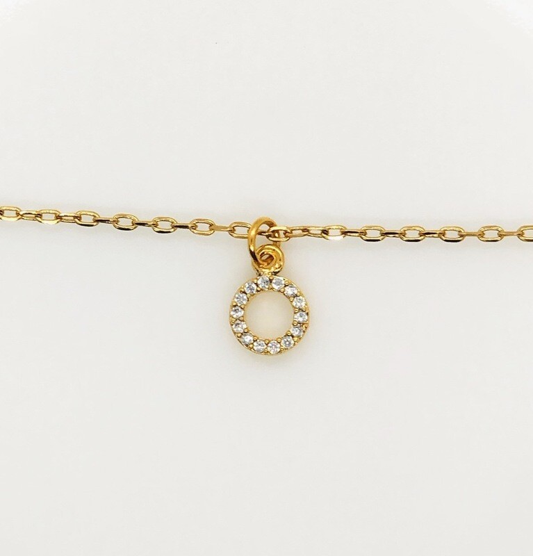 CZ Circle Charm Necklace