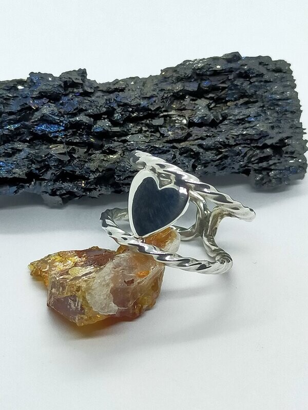 Anillo corazón de plata