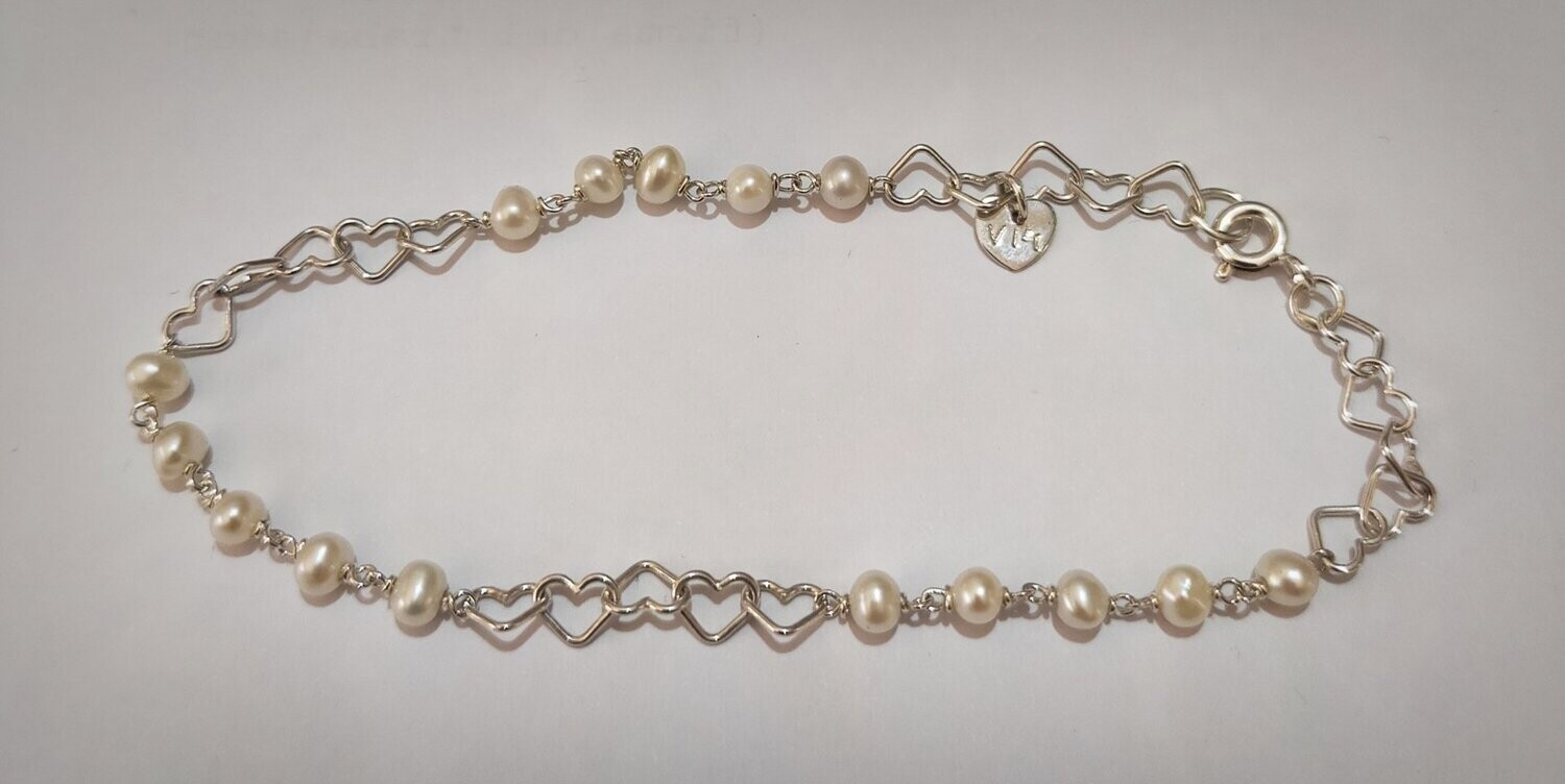 Pulsera de plata y perlas