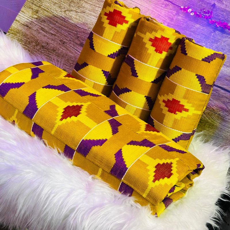 Man and Women Hand Woven Kente Fabric - Unisex