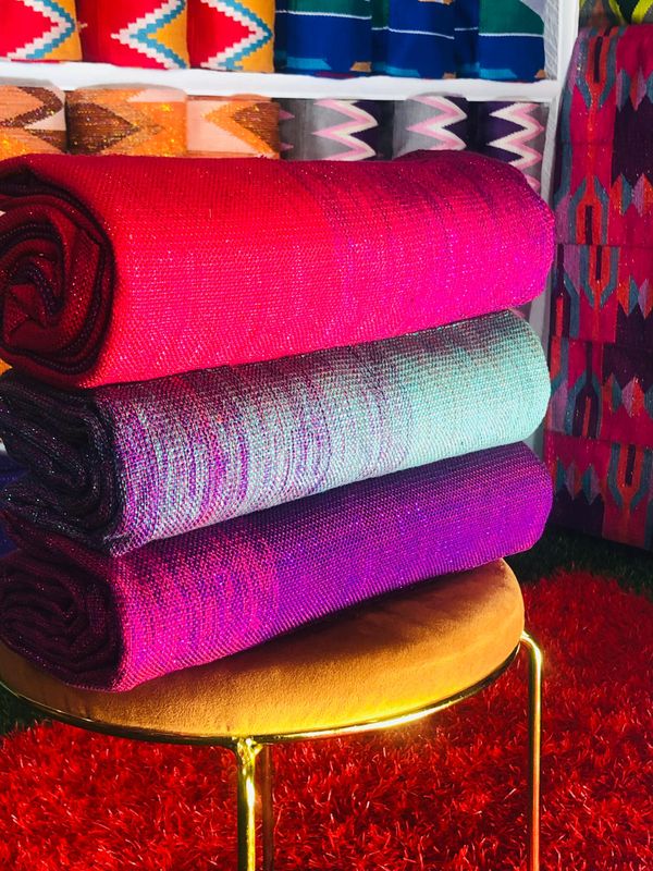 6 Yards Ombre Kente Fabric- multi Color- For Women