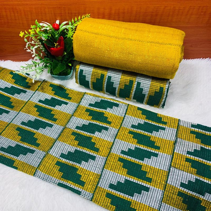 6 Yards Original Kente Fabric- women only/Emerald Green