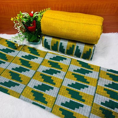 6 Yards Original Kente Fabric- women only/Emerald Green