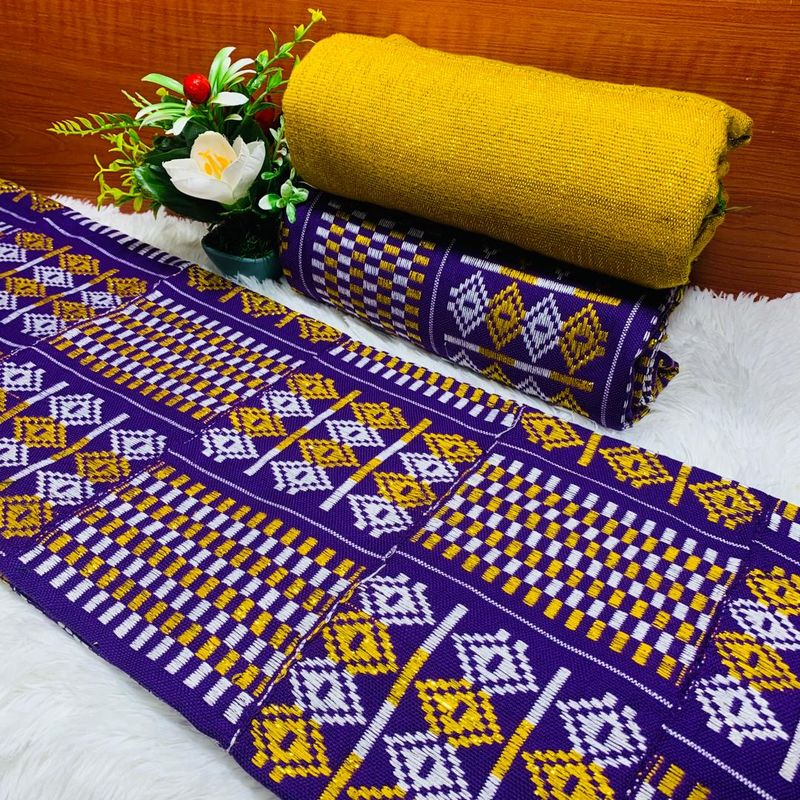 6 Yards Handwoven Kente Fabric- women only/Voilet