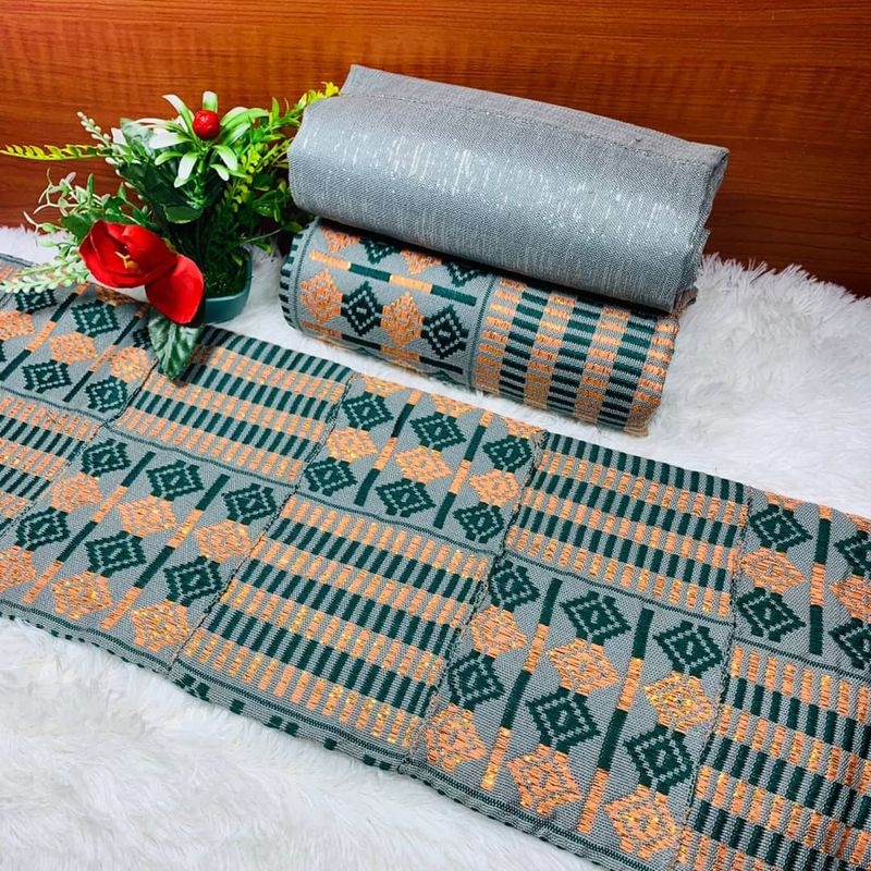 6 Yards Original Kente Fabric- women only/Ash