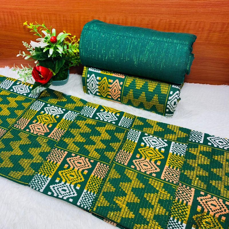 6 Yards Original Kente Fabric- women only/Green